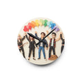 Acrylic Wall Clock - Papercraft Band Under Rainbow Balloons...