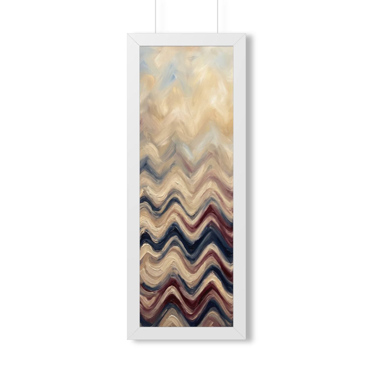 Framed Vertical Poster - Earth Chevron Wave — White (11×14...