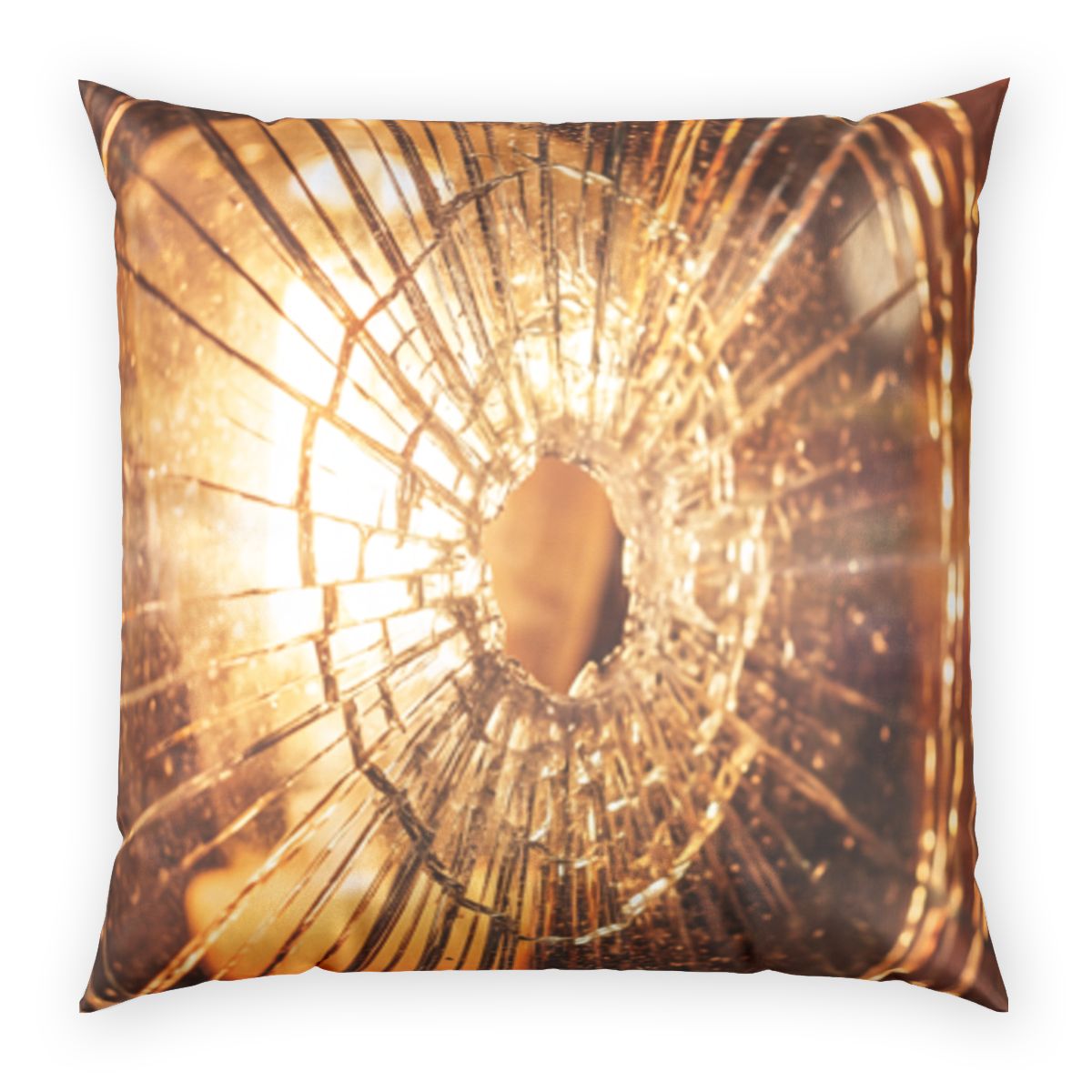 Poly Velvet Pillow - Golden Fractures Cinematic Art - Moody...