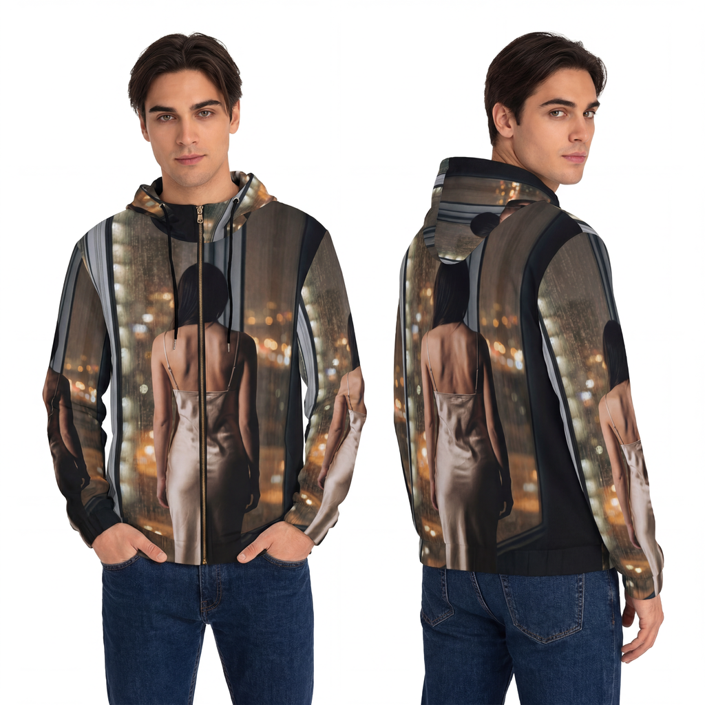 Men's Full-Zip Hoodie - Urban Solitude