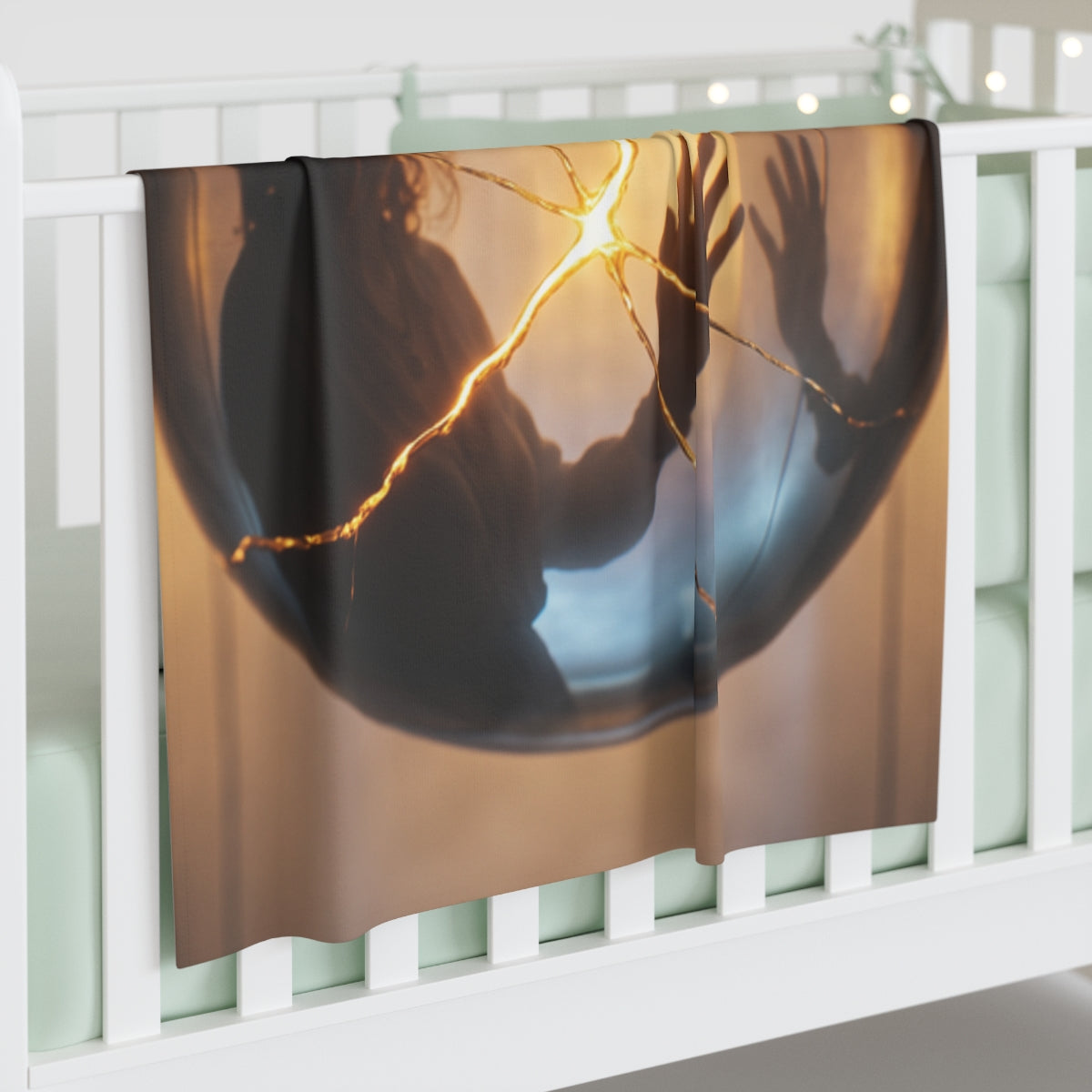 Golden Kintsugi Sphere Baby Swaddle Blanket