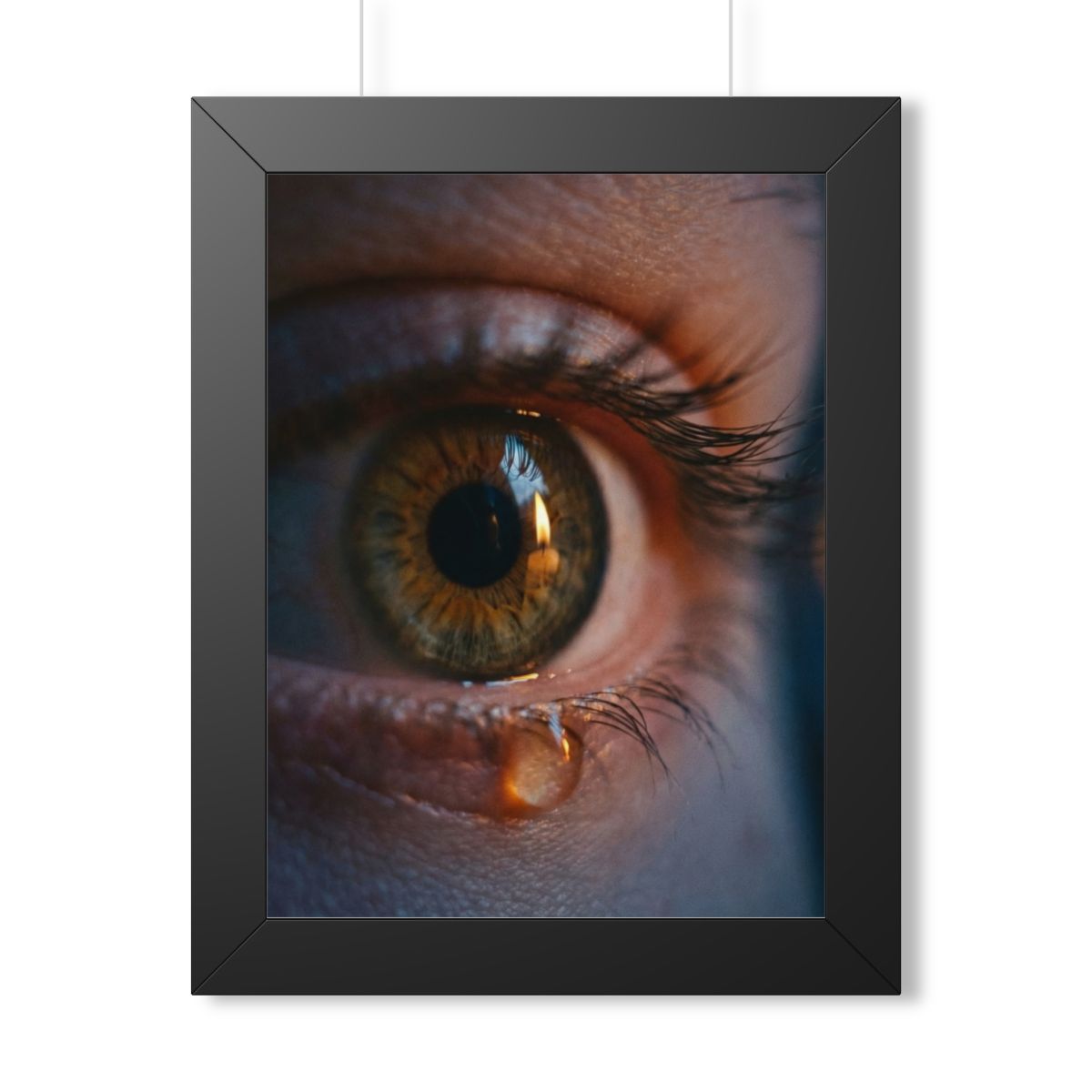 Framed Vertical Poster - Amber Iris Reflection Fine Art... |...