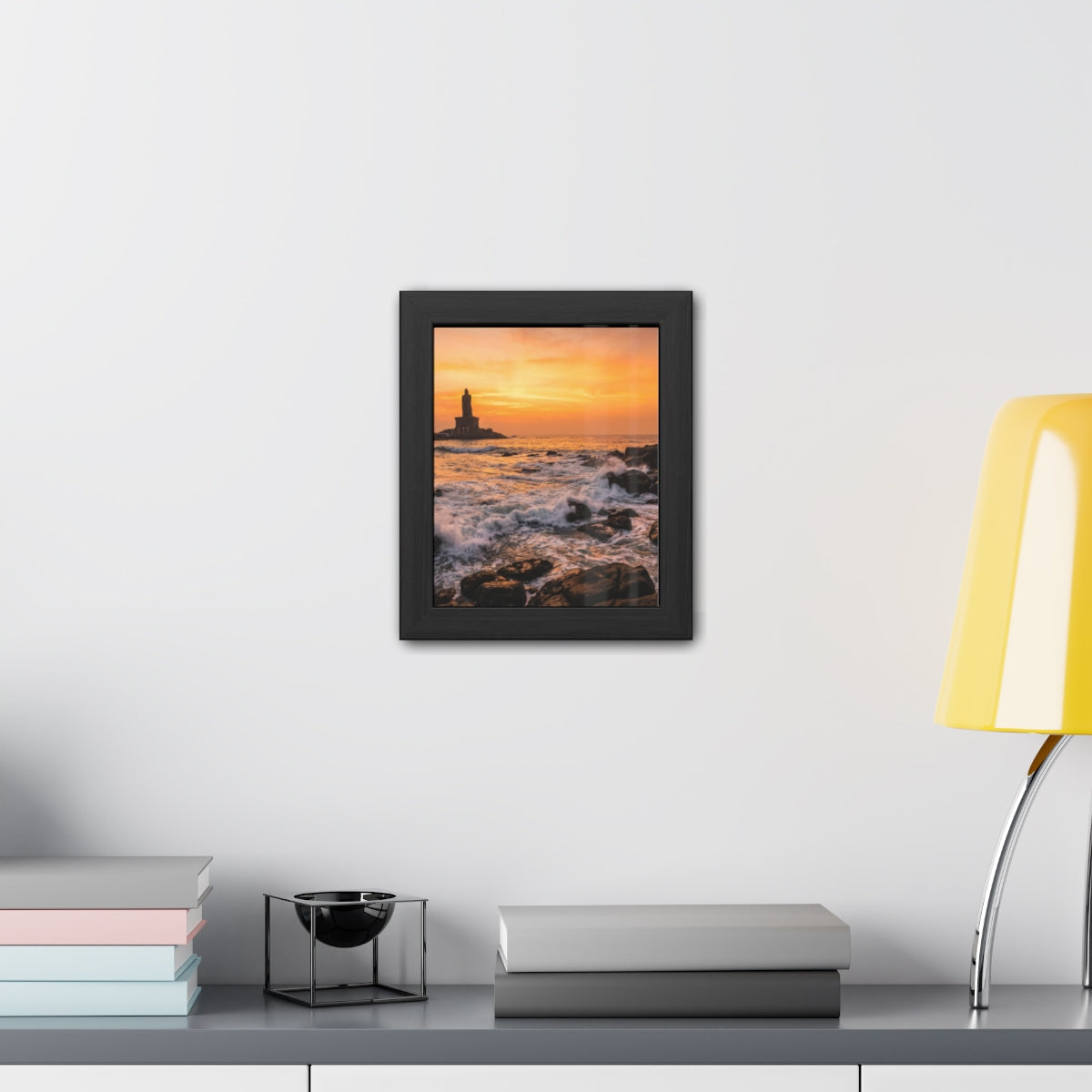 Framed Posters - Coastal Golden Glow — Portrait