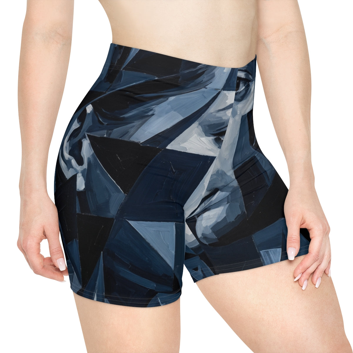 Women's Biker Shorts - Fractured Gazes Dark Academia Cubist...