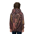 Kinder-Hoodie mit kubistischem Holzrelief