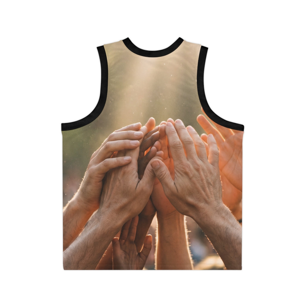 Unisex Basketball Jersey - Golden Rays of Unity Wall Art |...
