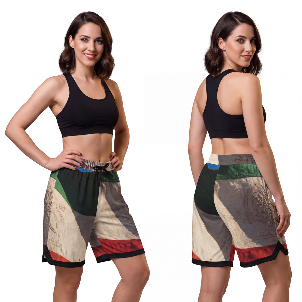 Basketball Rib Shorts - Vintage Persian Lion and Sun Flag......