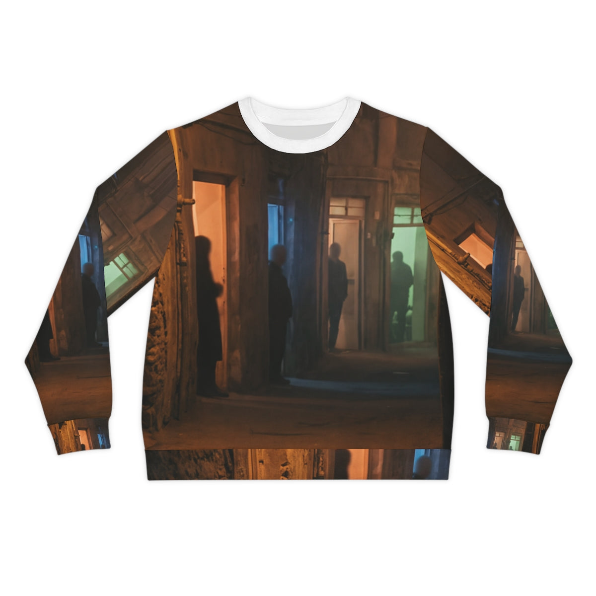 Men's Lightweight Sweatshirt - Shadowed Alleyway Mystery Art...