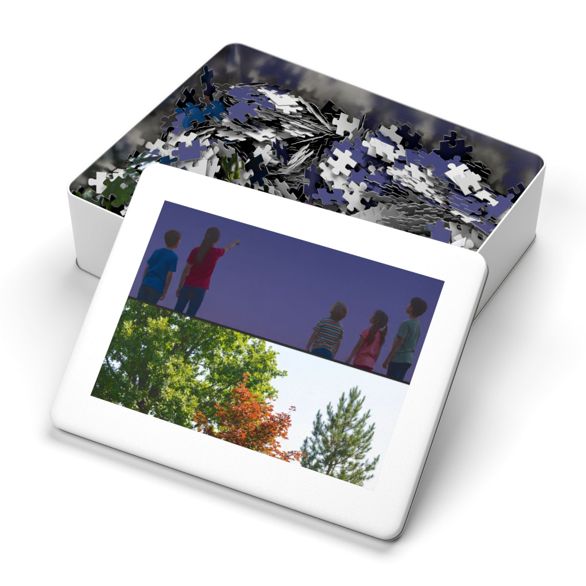 Jigsaw Puzzle with Tin - Starry Forest Magic