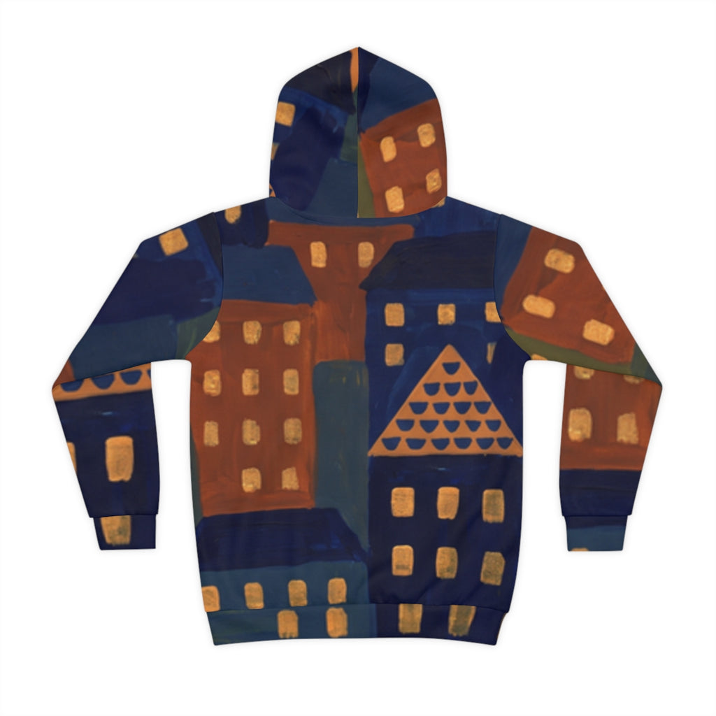 Children's Hoodie Moonlit Village Art
