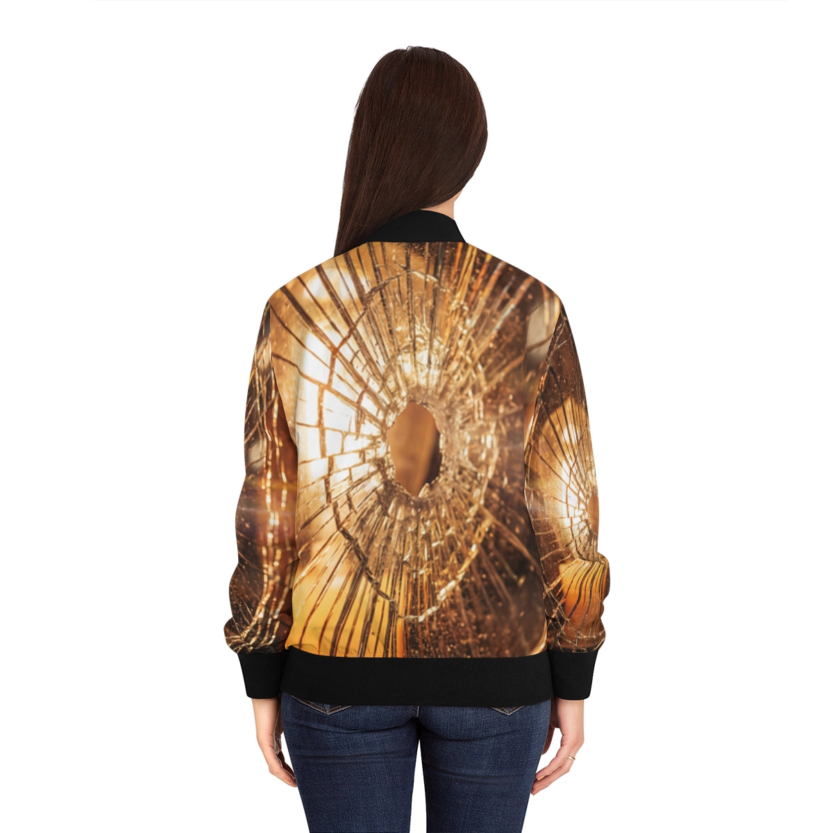 Women's Bomber Jacket - Shattered Light | Echovira Gallery