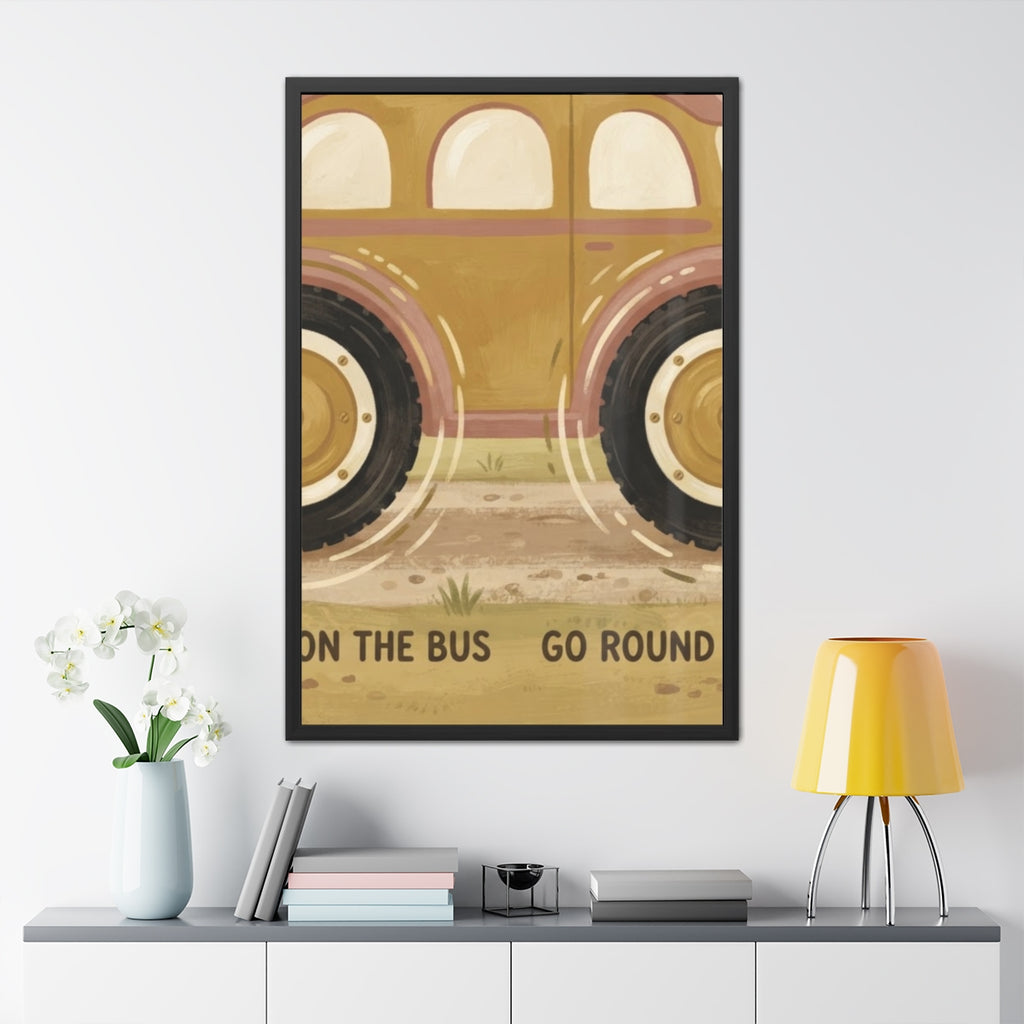 Framed Poster - Vintage Wheels on the Bus — Portrait (8×12...