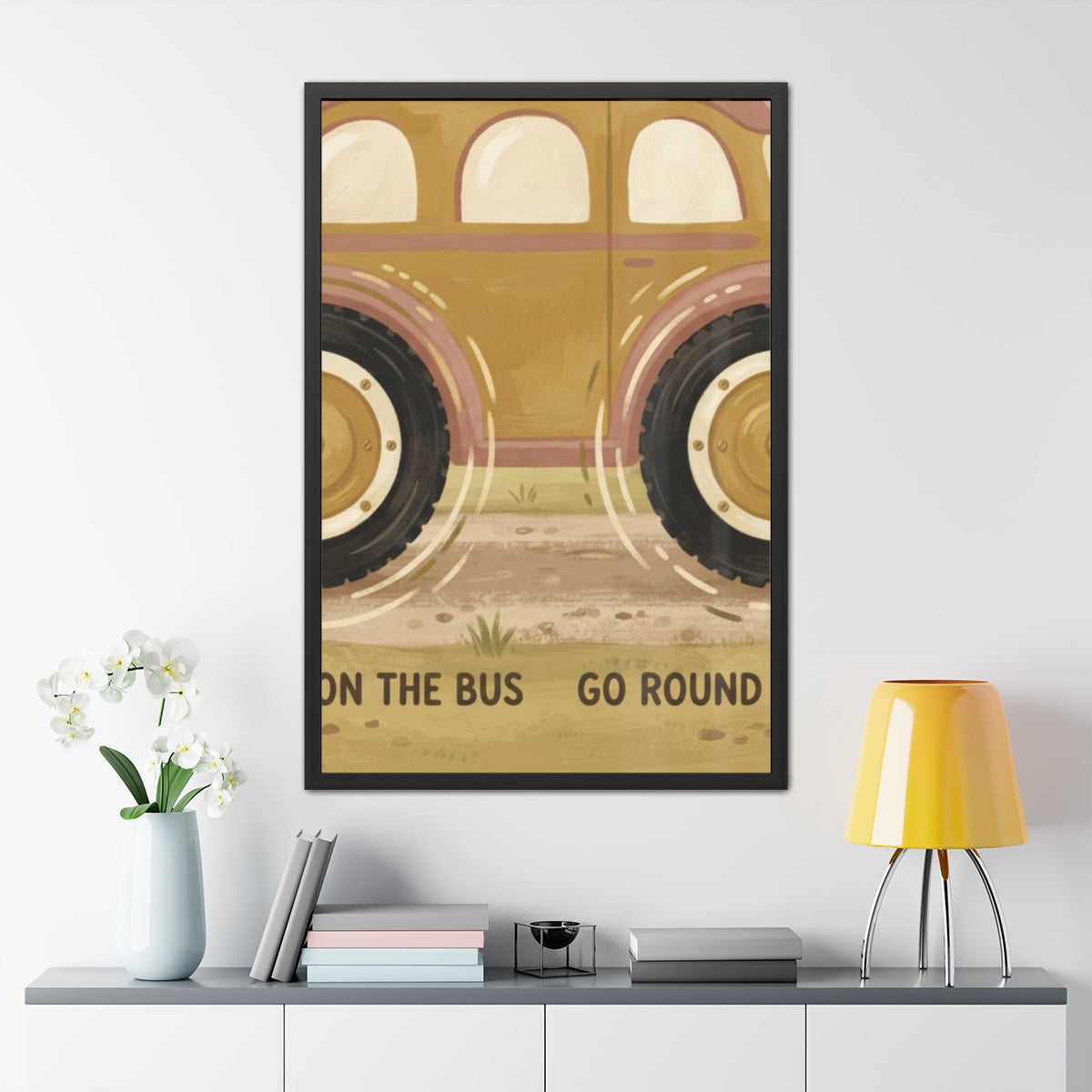 Framed Poster - Vintage Wheels on the Bus — Portrait (8×12...