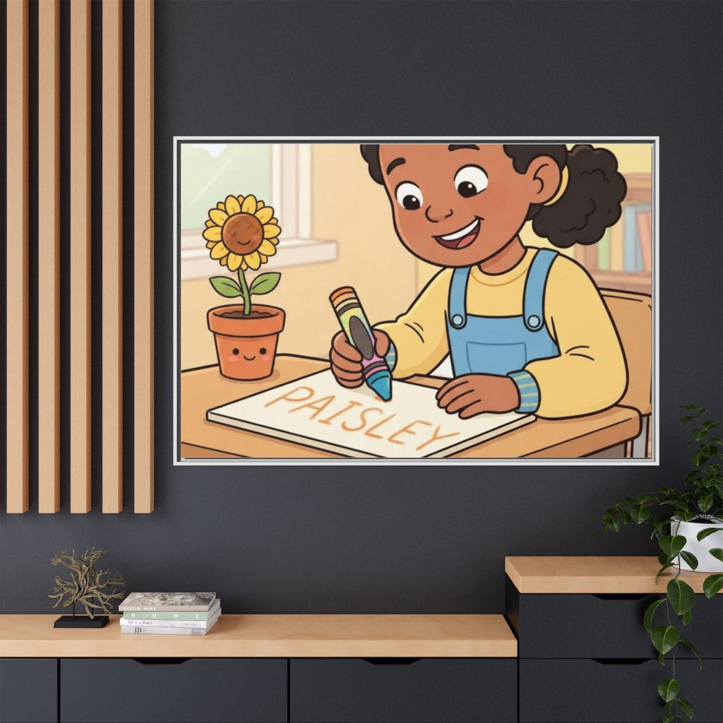 Matte Canvas Framed - Paisley Classroom Joy — White / 1.25"...