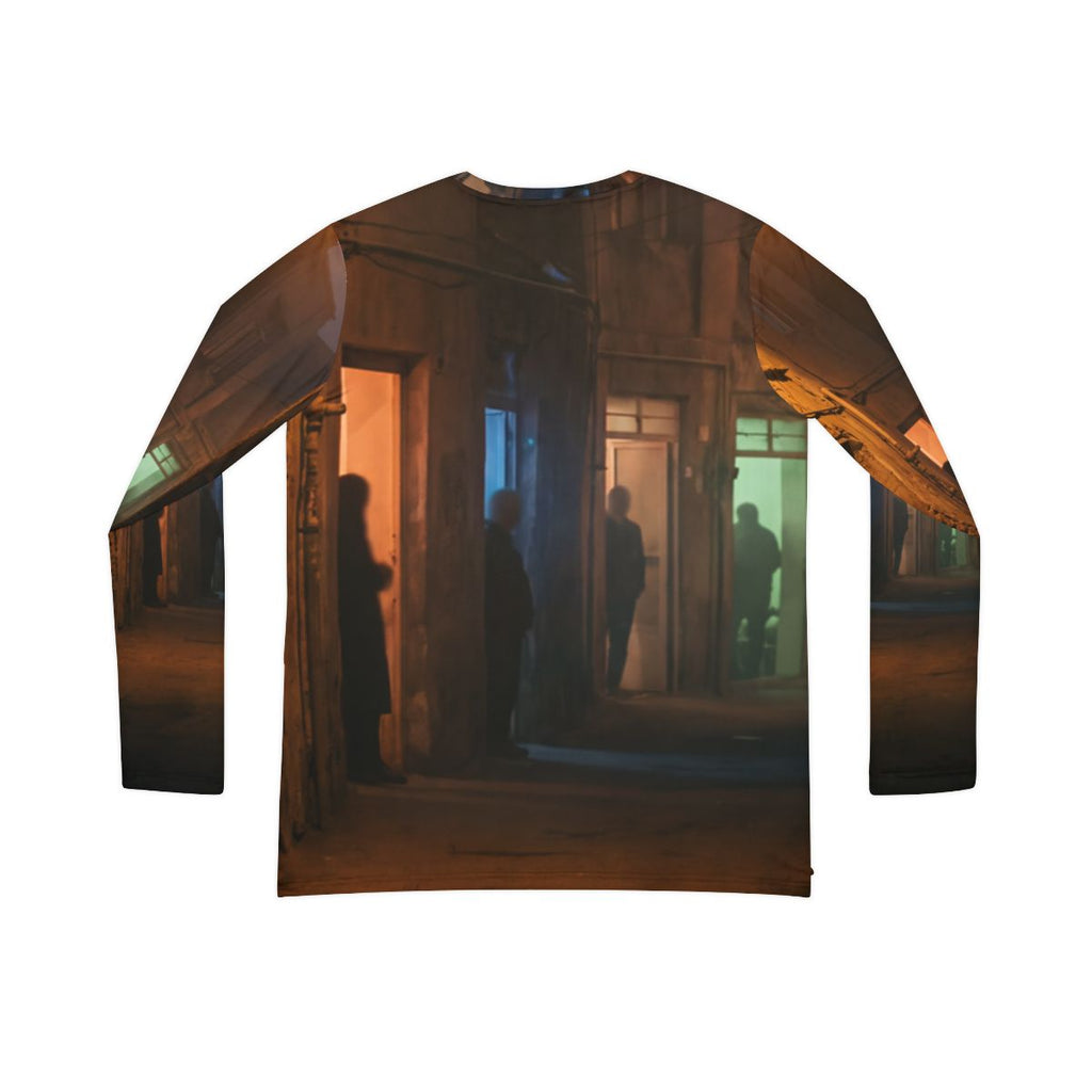 Women's Long Sleeve V-neck Shirt - Shadowed Alleyway Mystery...