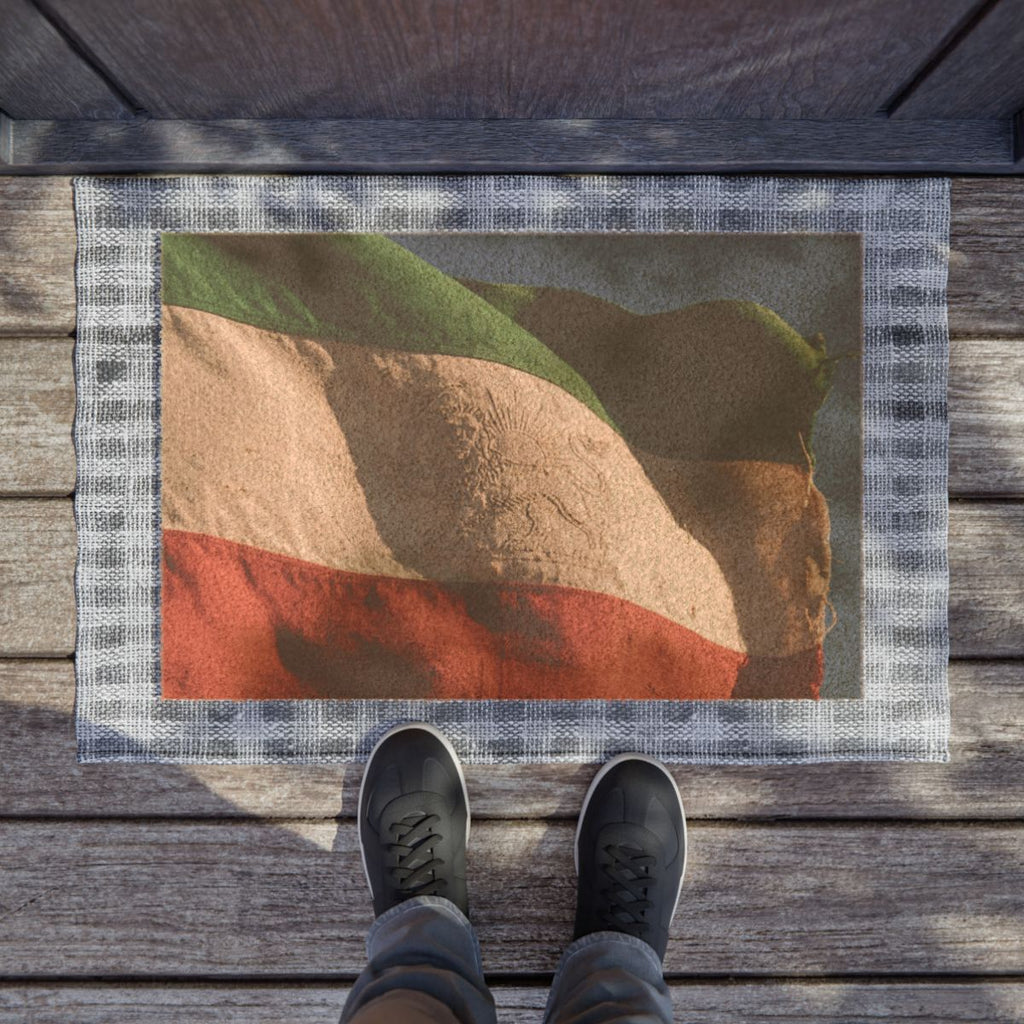 Doormat - Vintage Persian Lion and Sun Flag Art | Echovira...