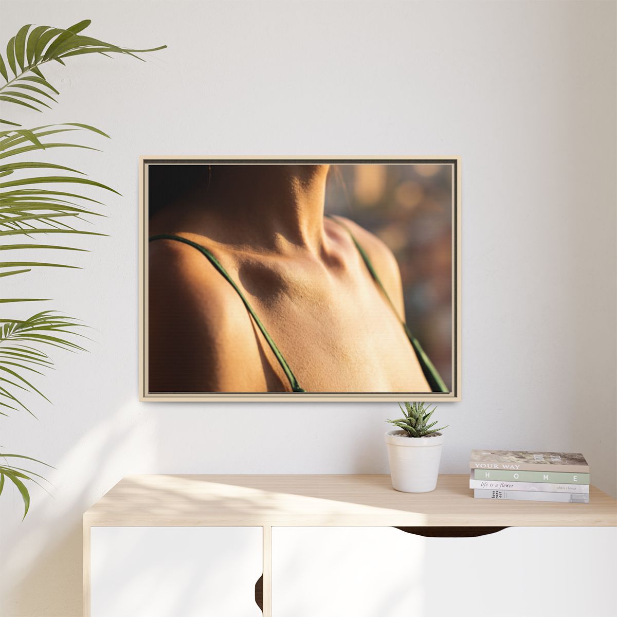 Golden Hour Matte Canvas - Framed Sunset Wall Art — Natural...