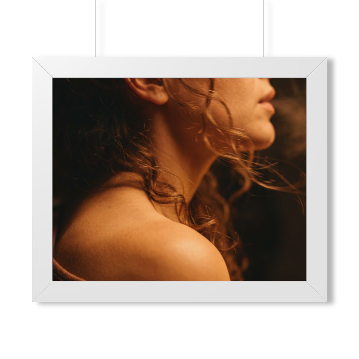 Framed Horizontal Poster - Golden Hour Silhouette Art —... |...