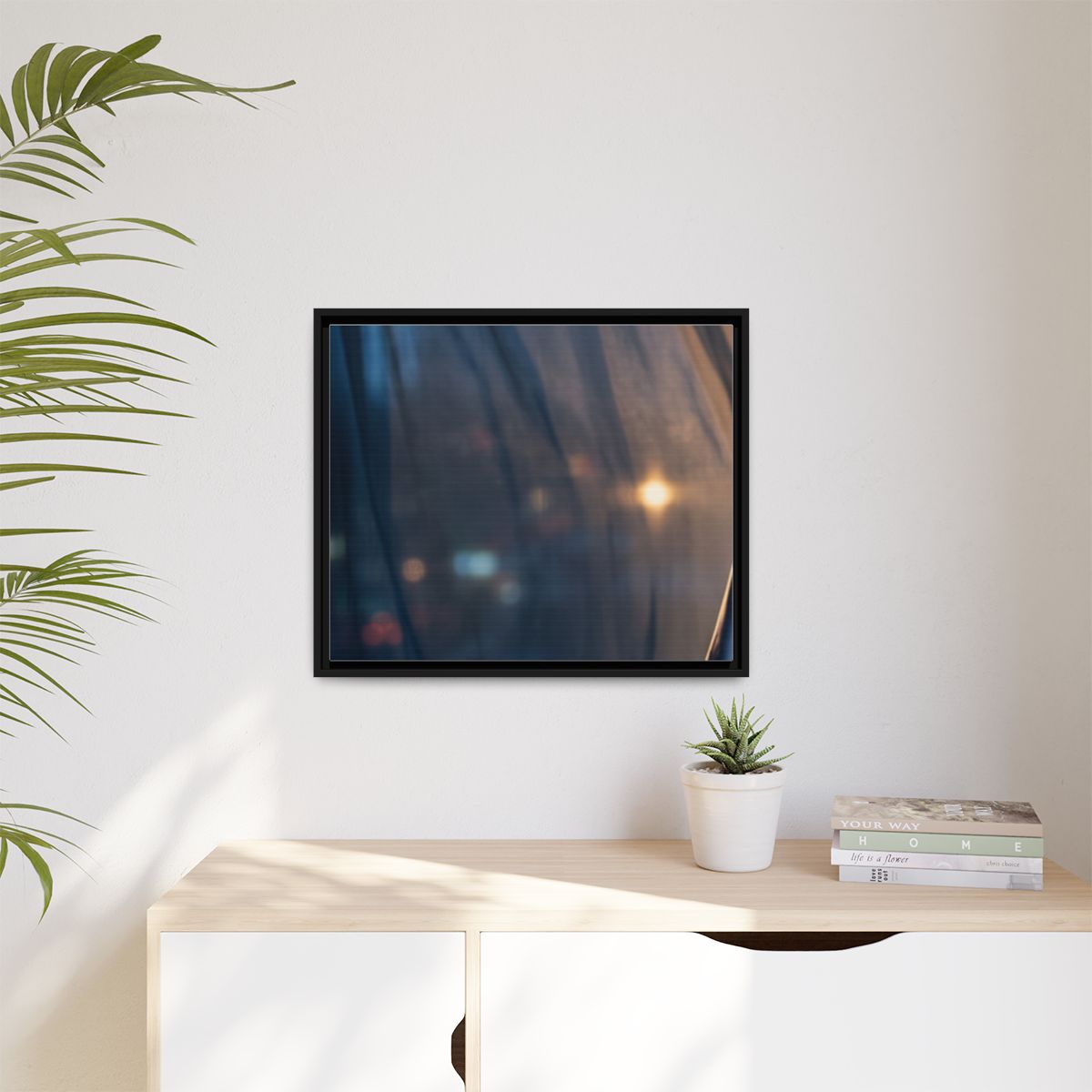 Matte Canvas, Framed - Nocturnal Solitude Silhouette — Black...