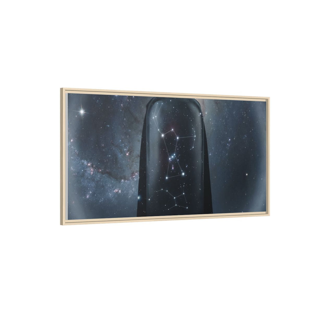Framed Matte Canvas - Cosmic Sentinel — Natural / 1.25" (10×8, 12×9, 14×11, 16×12, 20×10, 18×12, 20×16, 24×16, 24×18, 36×12, 24×20, 32×16, 30×20, 30×24, 32×24, 48×16, 36×24, 48×24, 40×30, 60×20, 48×32, 60×30 & 60×40)