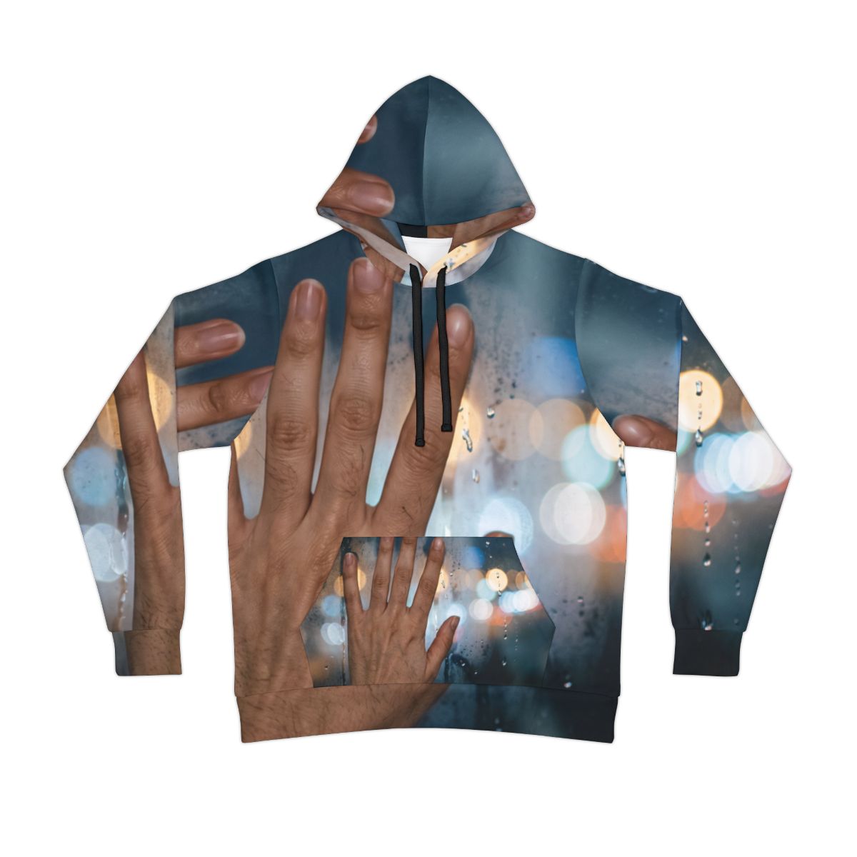 Women's Athletic Hoodie Rainy City Window