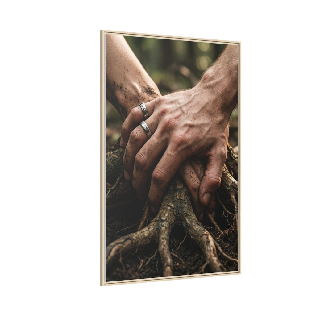 Framed Canvas Natural Frame Portrait Forest Roots
