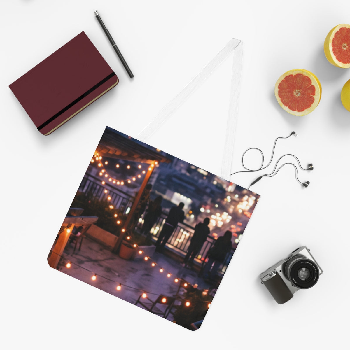 Shoulder Tote Bag - Rooftop Nights - Cinematic Urban... |...