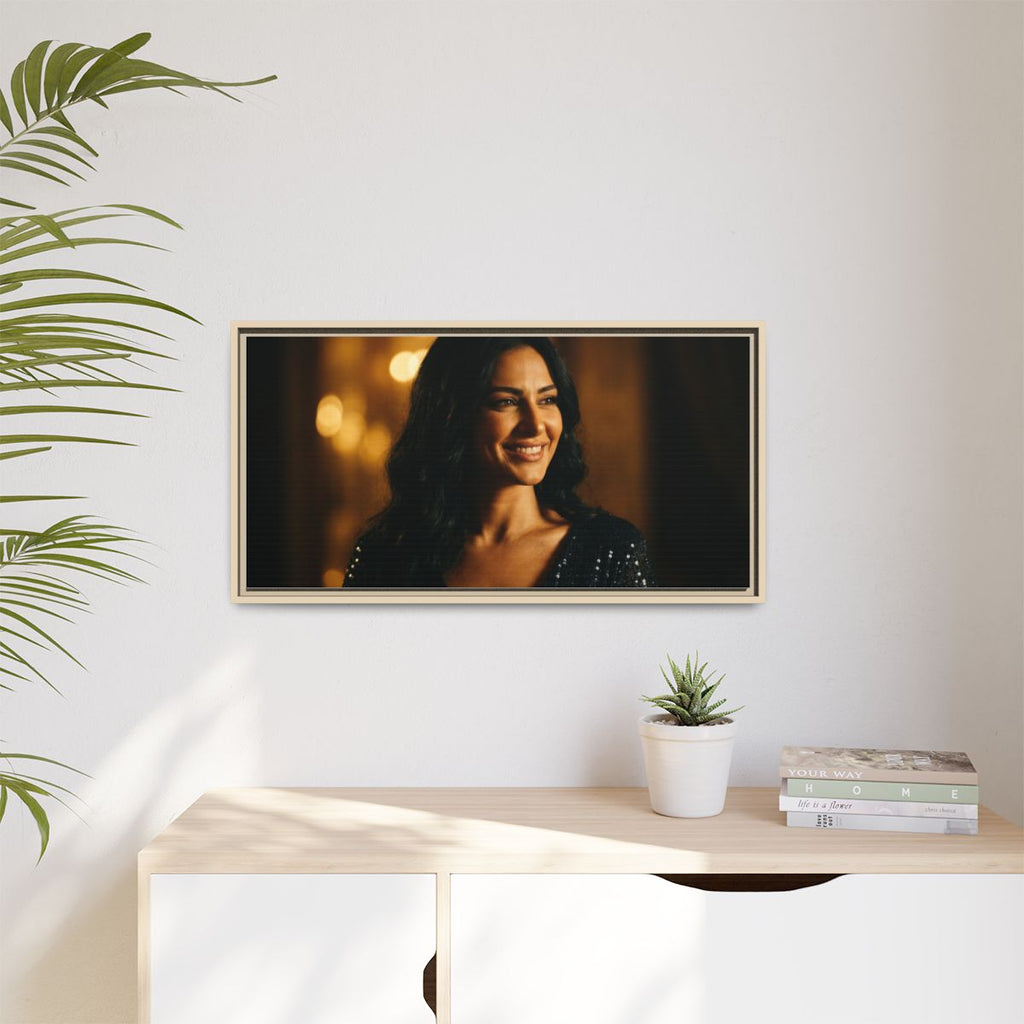 Framed Canvas Art - Golden Glamour — Natural / 1.25"