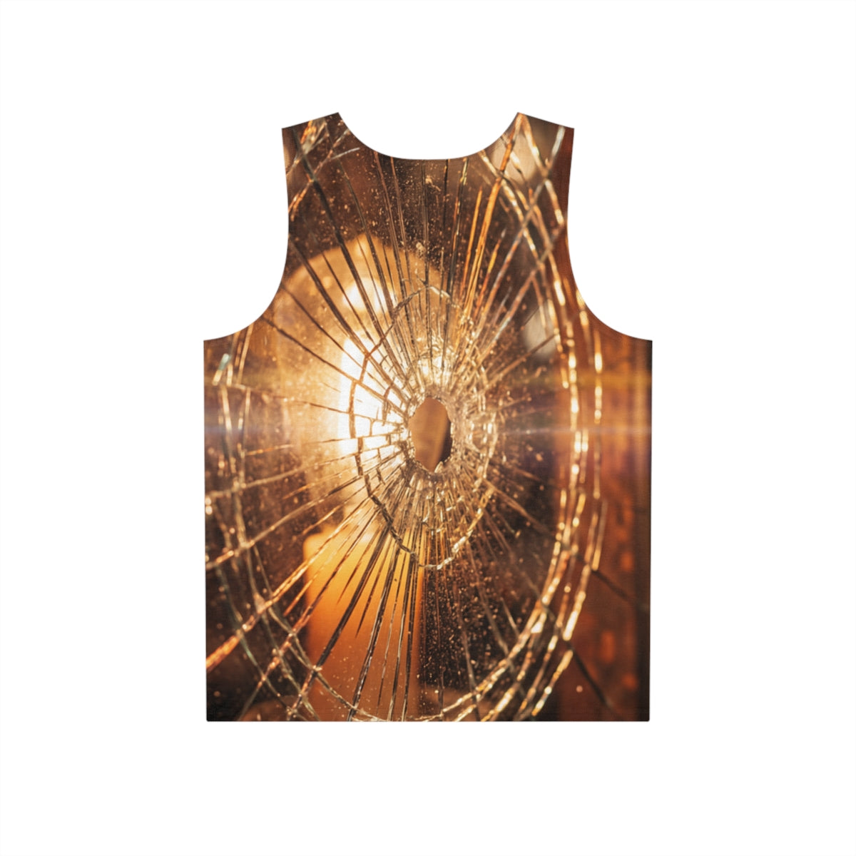 Men's Tank - Golden Fracture - Moody Broken Glass Art |...