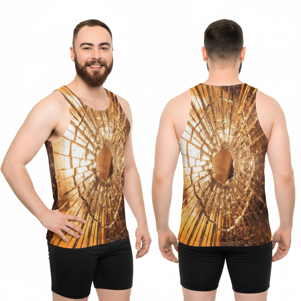 Unisex Tank Top - Shattered Amber Light Wall Art | Echovira...