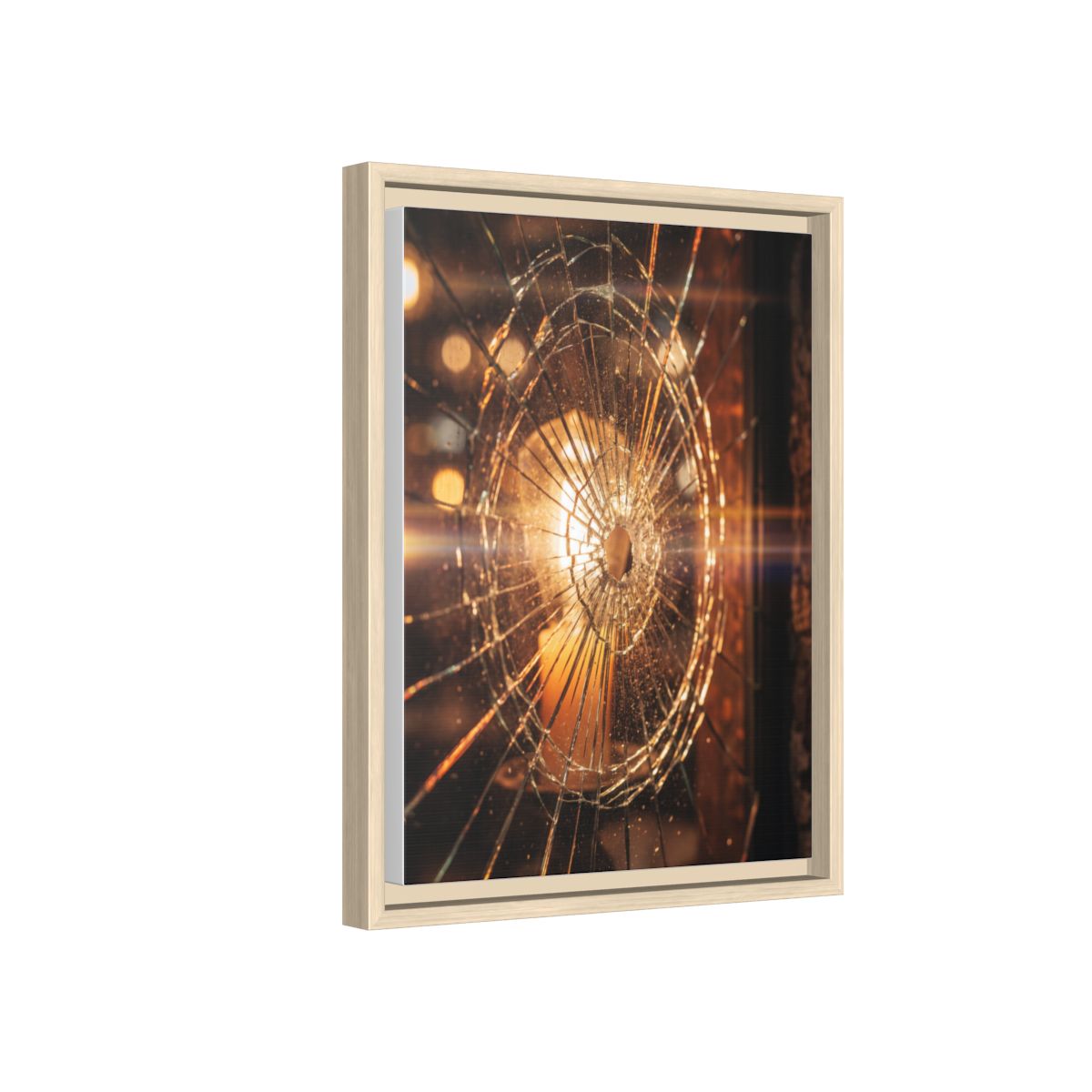 Framed Matte Canvas - Shattered Glass — Natural / 1.25"