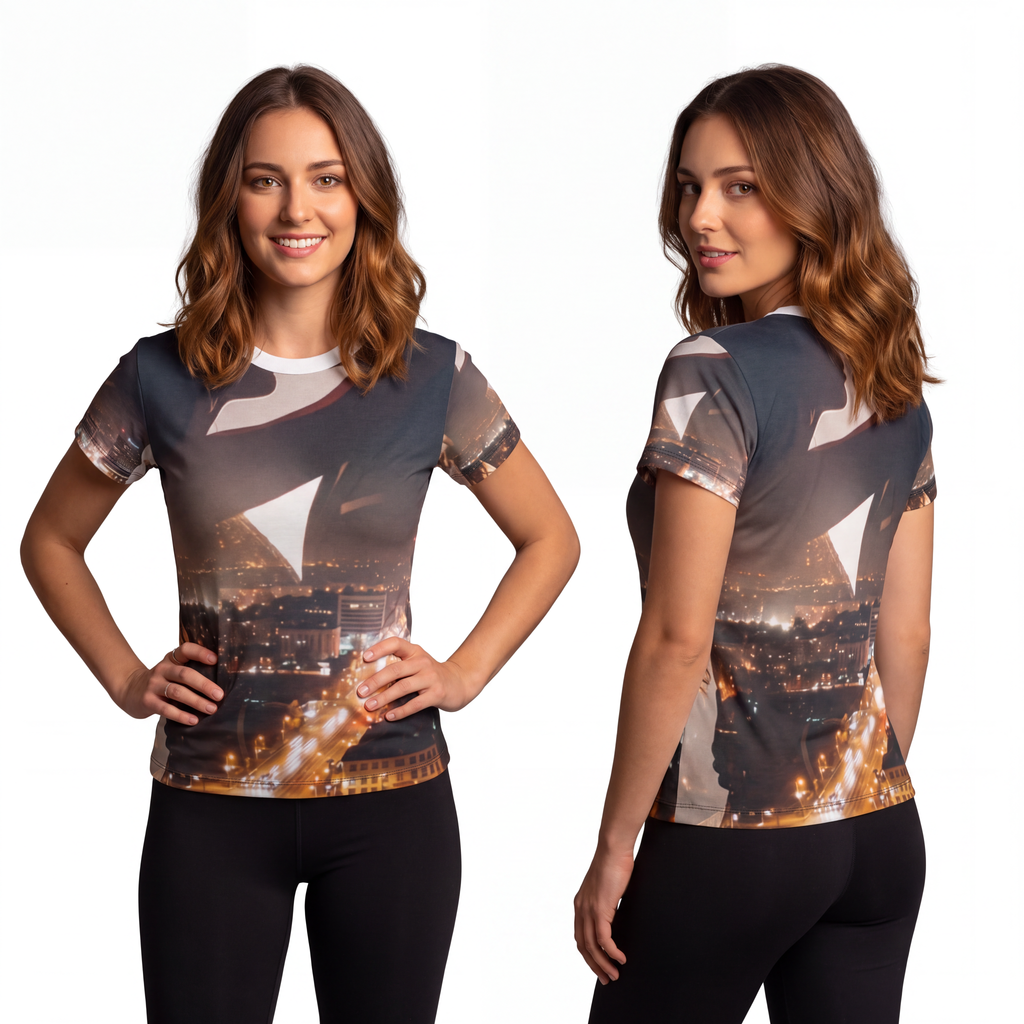 Women's Cut & Sew Tee - Midnight City lights | Echovira...