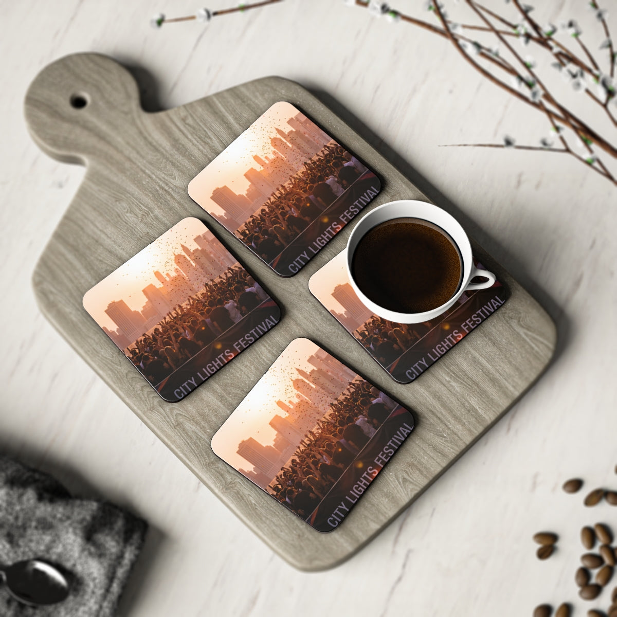 Coasters - City Lights Festival (1 & 4 pcs) | Echovira...
