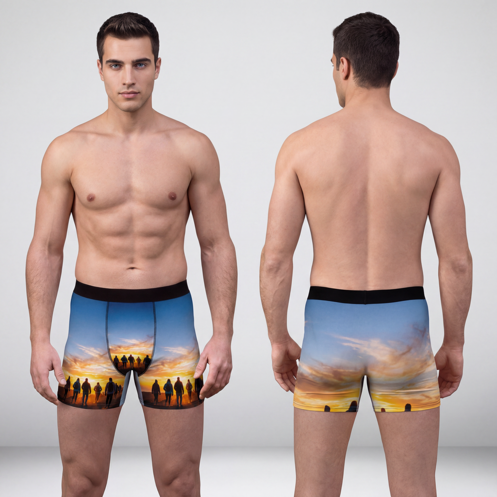 Men's Boxer Briefs - Golden Horizon