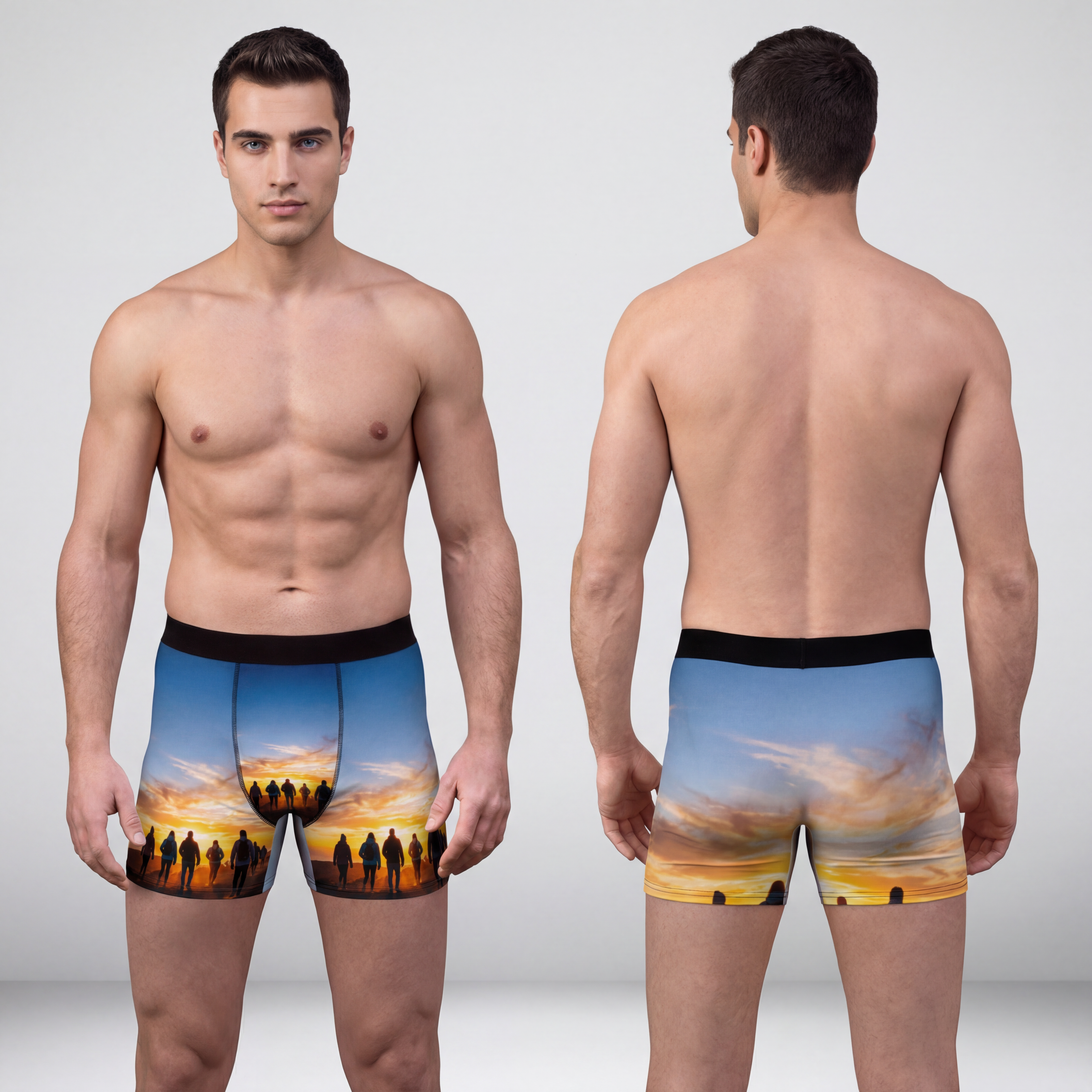Men's Boxer Briefs - Golden Horizon