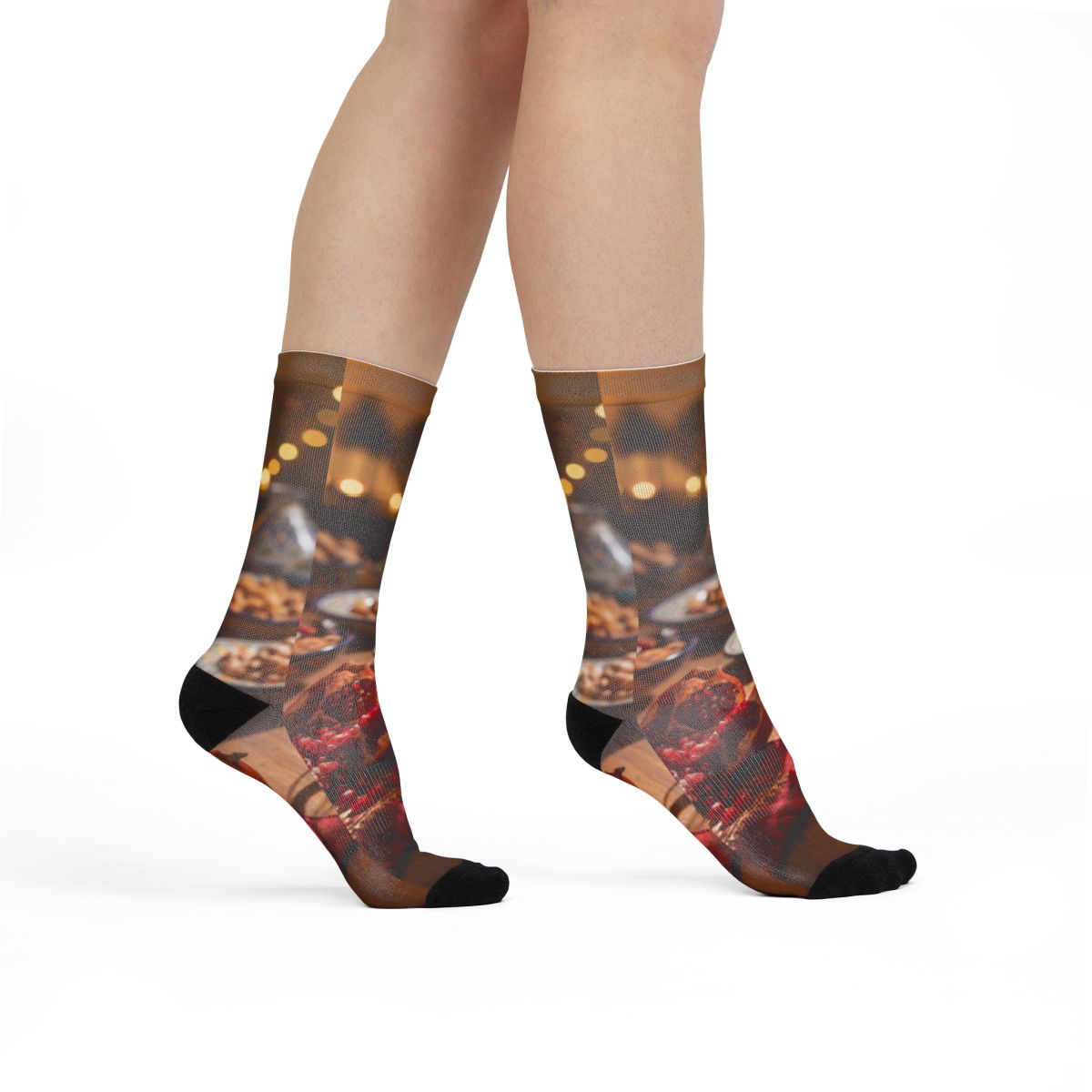 Sublimation Crew Socks - Amber Feast | Echovira Gallery
