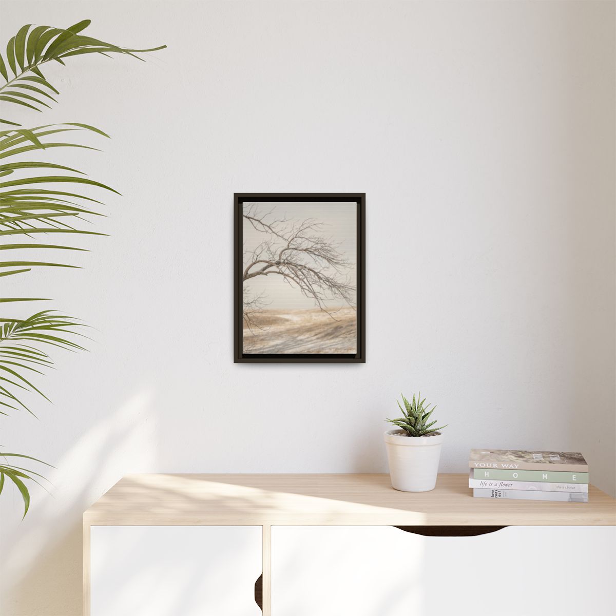 Matte Canvas, Framed - Winter Branch Solitude Landscape —......