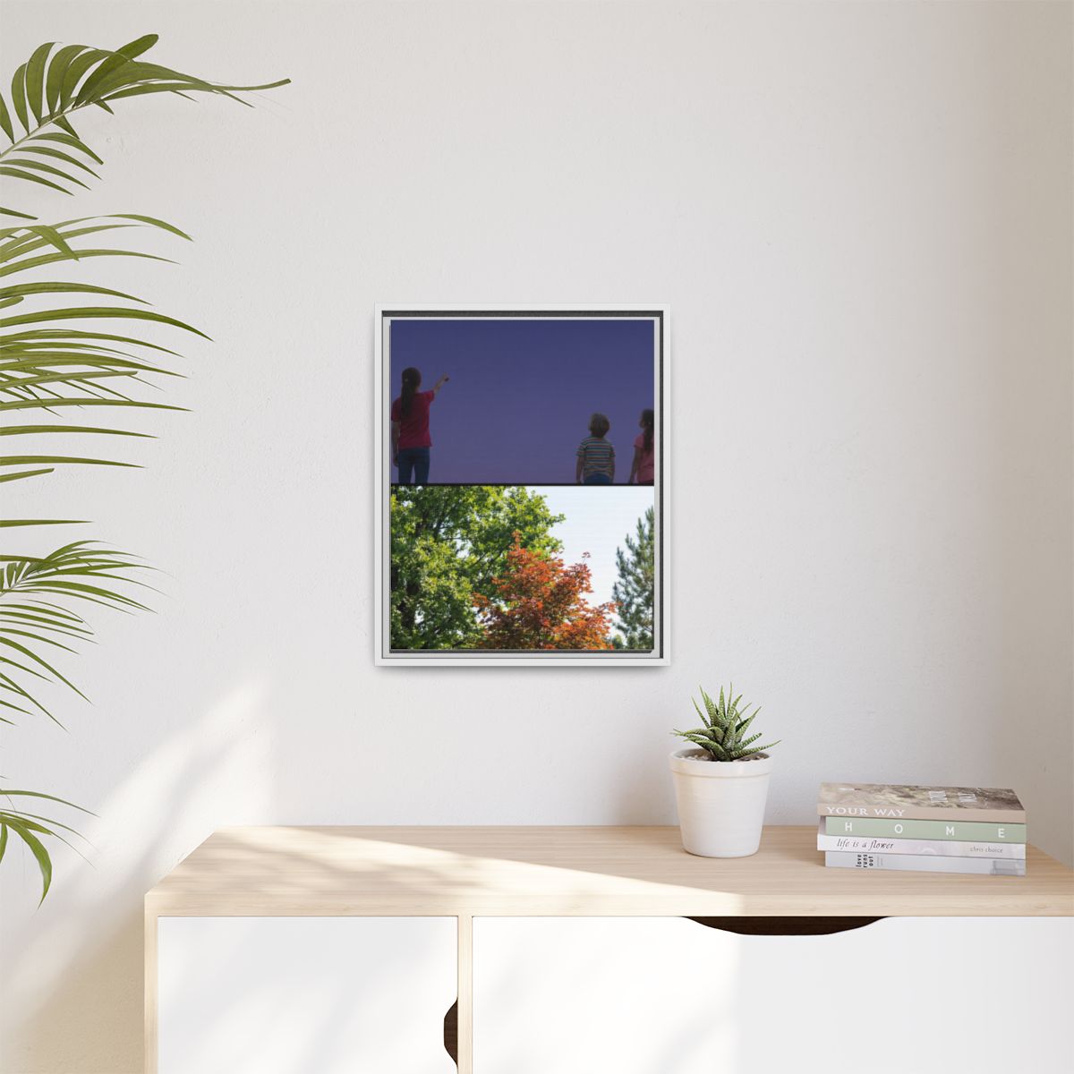 Matte Canvas, Framed - Stardust & Forest Discovery — White /...