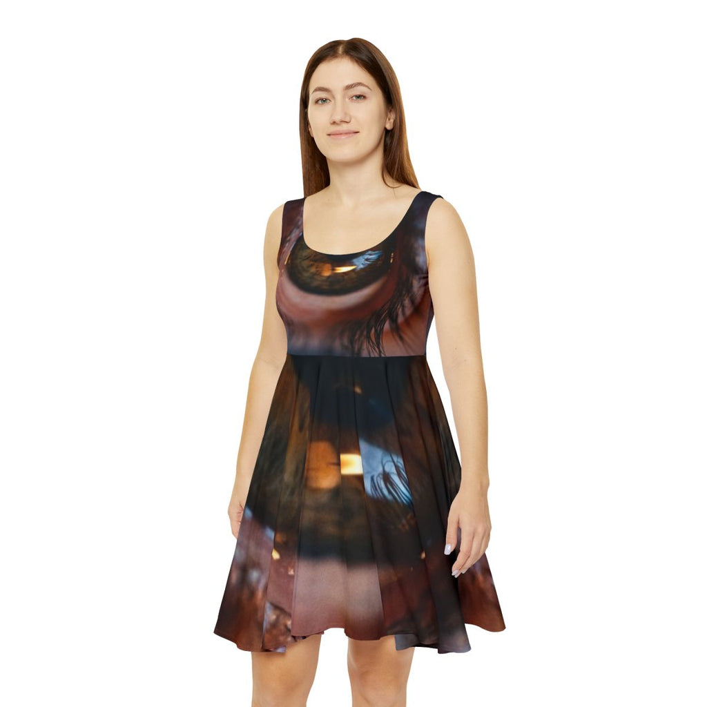 Women's Skater Dress - Amber Iris Reflection Fine Art Print...