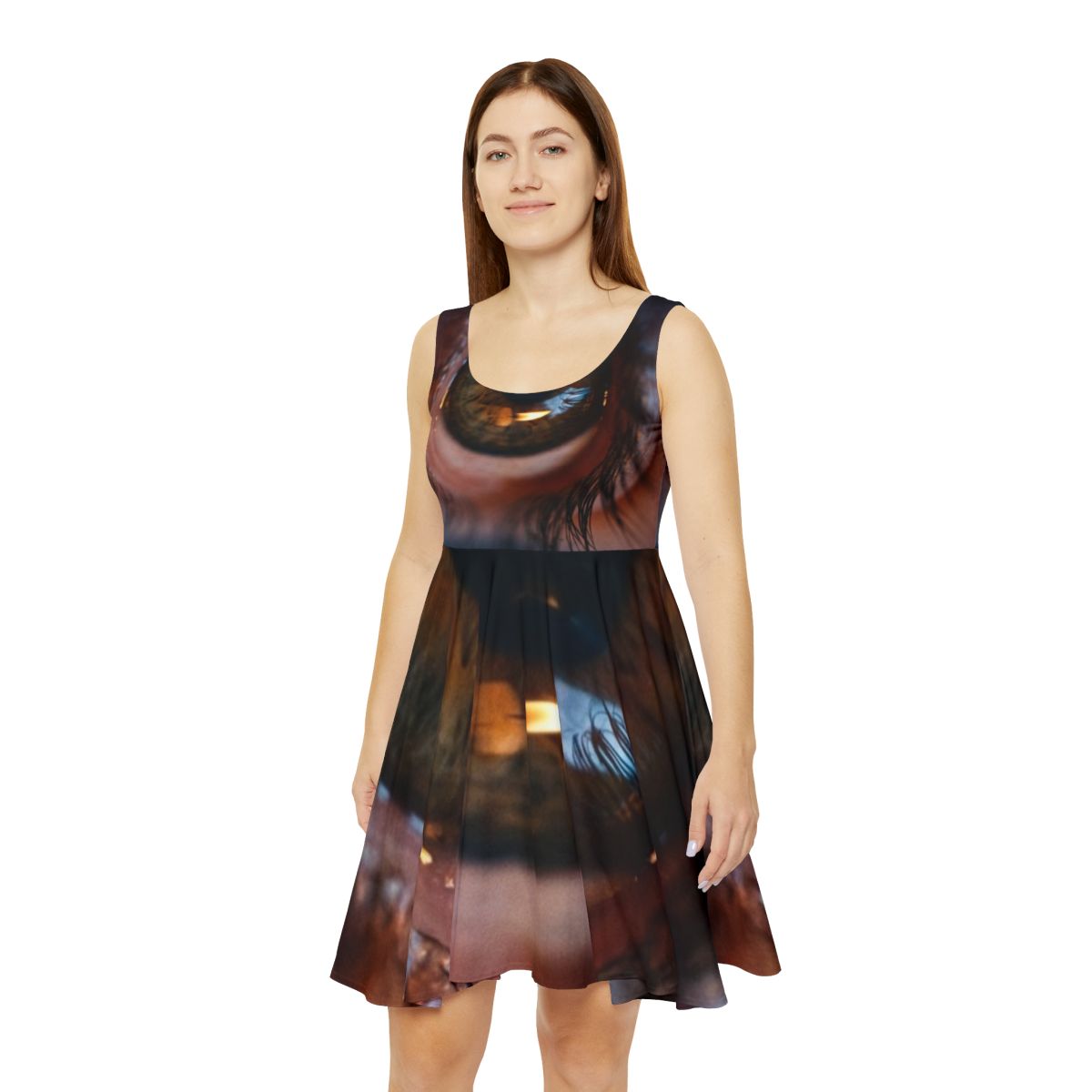 Women's Skater Dress - Amber Iris Reflection Fine Art Print...