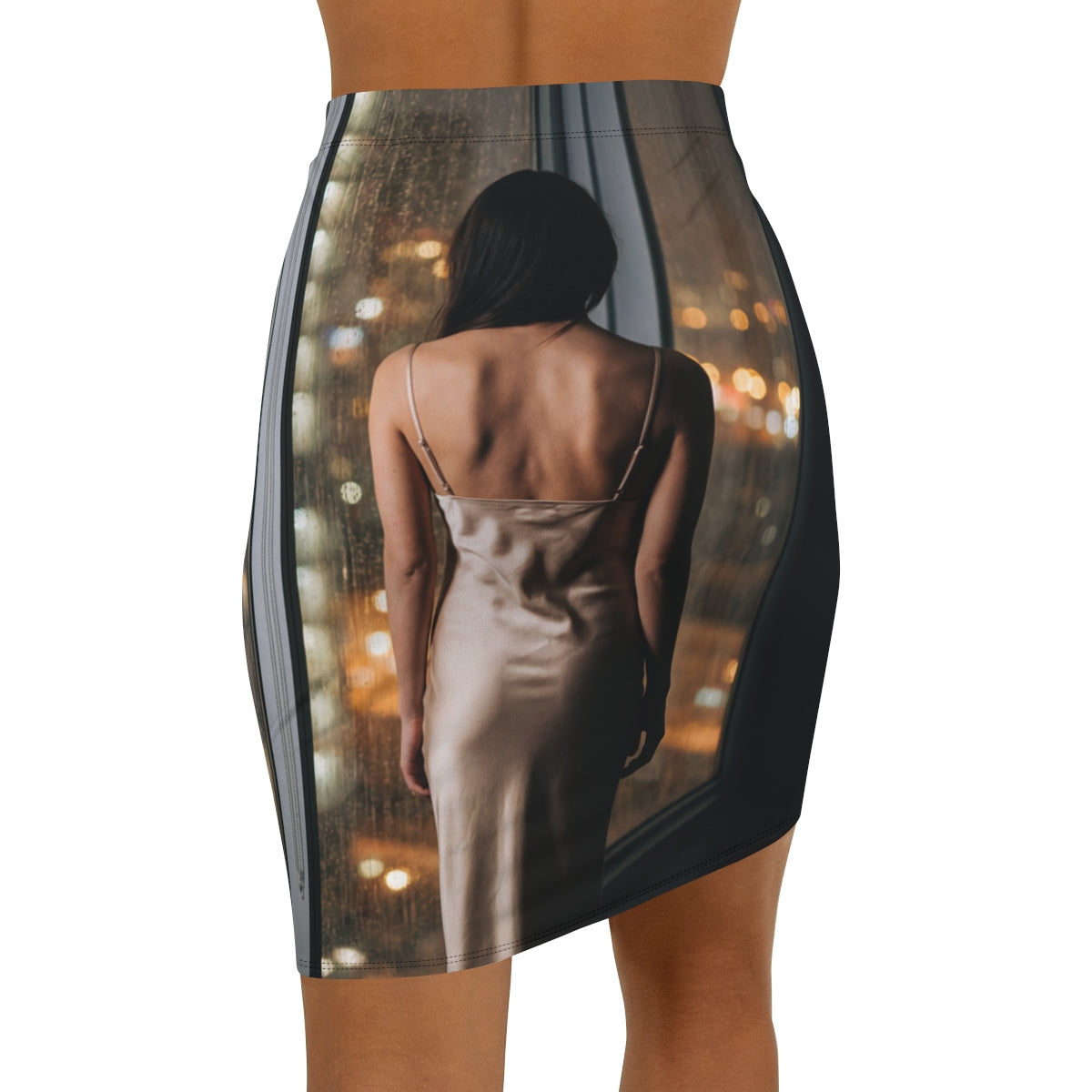 Mid-Waist Pencil Skirt - Lights