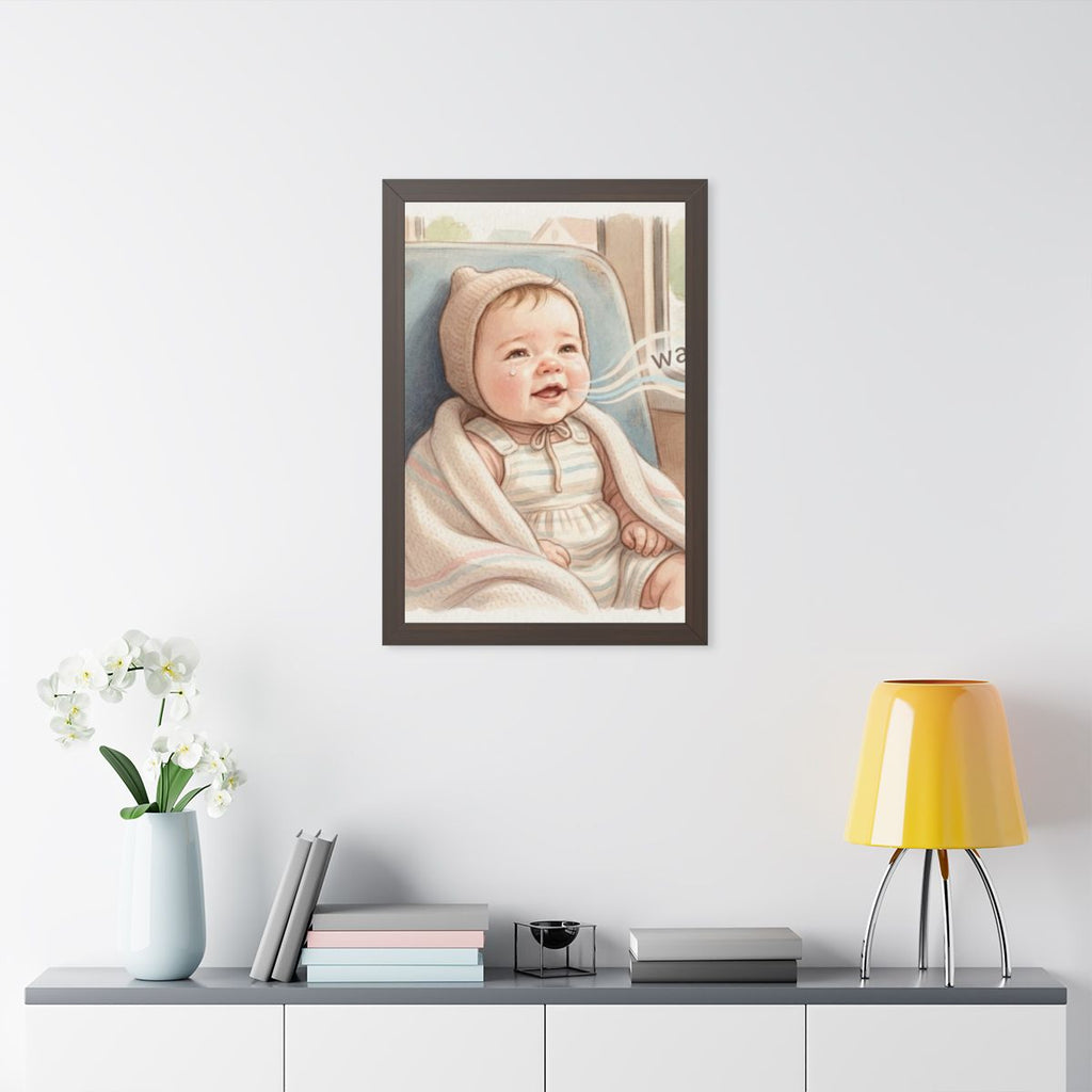 Framed Vertical Poster - Sweet Baby — Walnut (11×14, 12×16...
