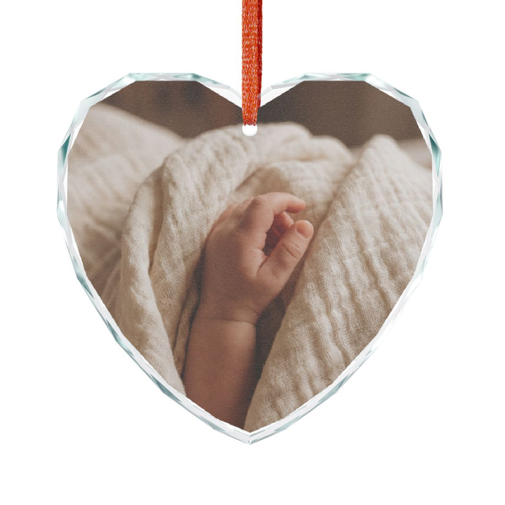 Crystal Glass Ornament - Cozy Newborn Muslin Blanket Art |...
