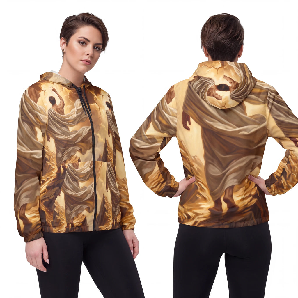 Women's Windbreaker Jacket with Mythic Mountain Art