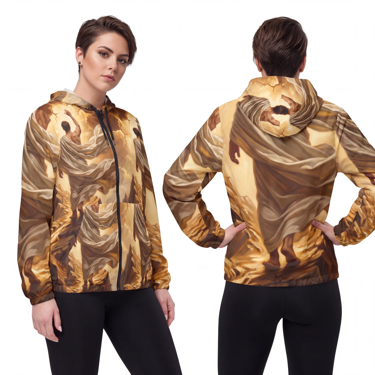 Women's Windbreaker Jacket with Mythic Mountain Art