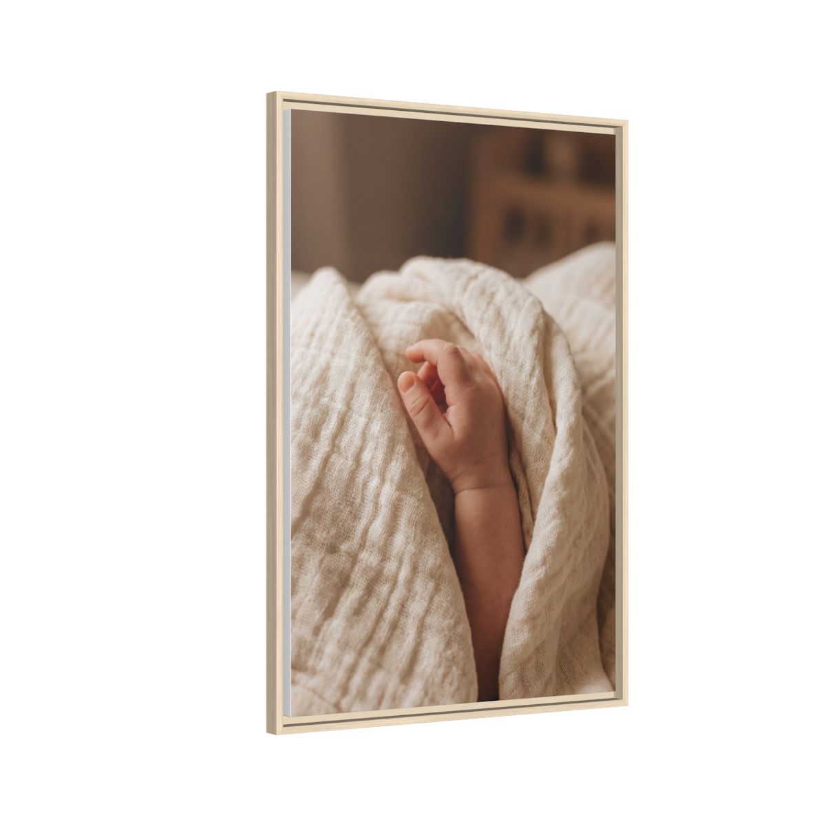 Framed Matte Canvas - Tender Newborn Hand (8×10, 9×12, 11×14, 12×16, 10×20, 12×18, 16×20, 16×24, 12×36, 18×24, 20×24, 16×32, 20×30, 24×30, 16×48, 24×32, 24×36, 24×48, 20×60, 30×40, 32×48, 30×60 & 40×60)