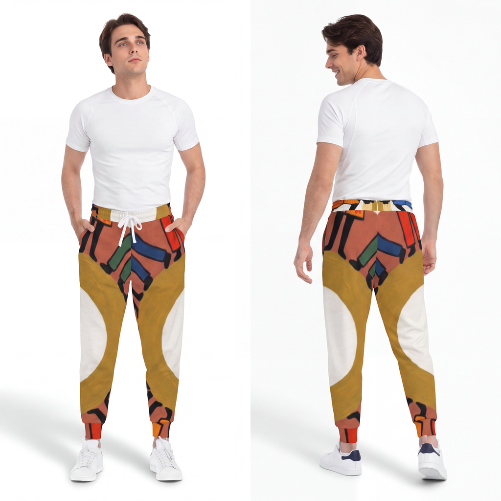 Men's Athletic Joggers - Unity Mandala Folk Art | Echovira...