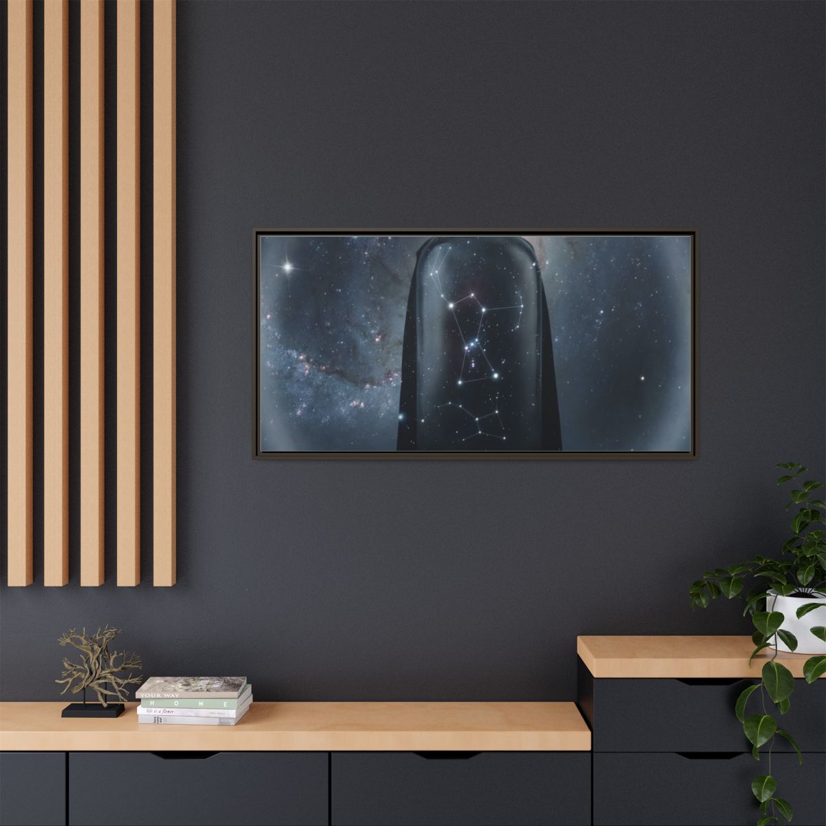 Framed Matte Canvas - Cosmic Sentinel — Espresso / 1.25"......