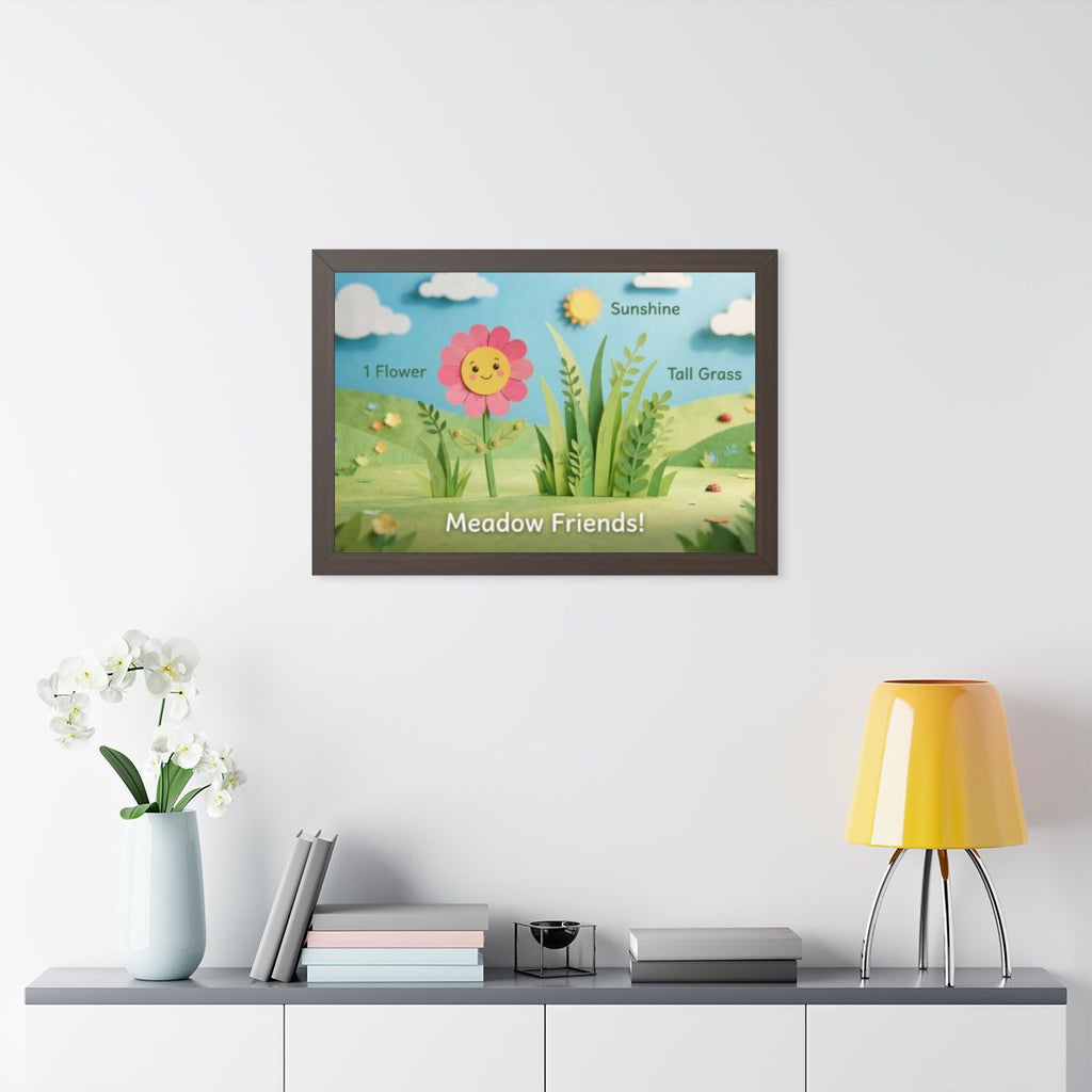 Framed Horizontal Poster - Meadow Vista — Walnut (14×11... |...