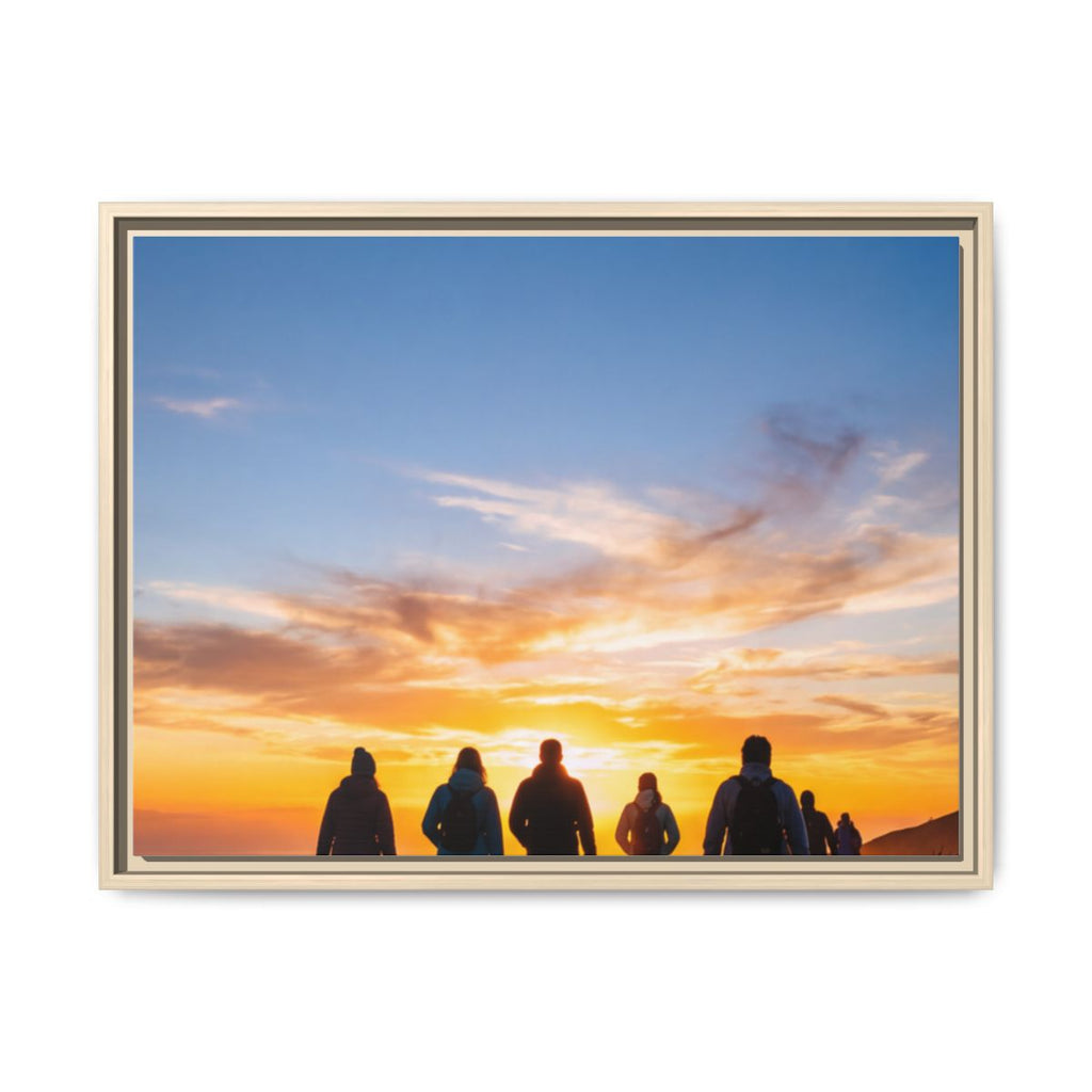 Framed Canvas - Sunset Silhouette